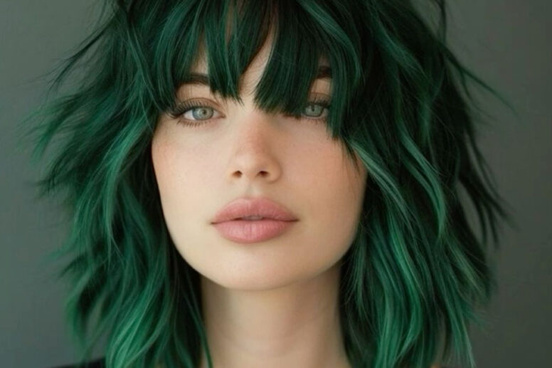 Emerald forest green hair colour